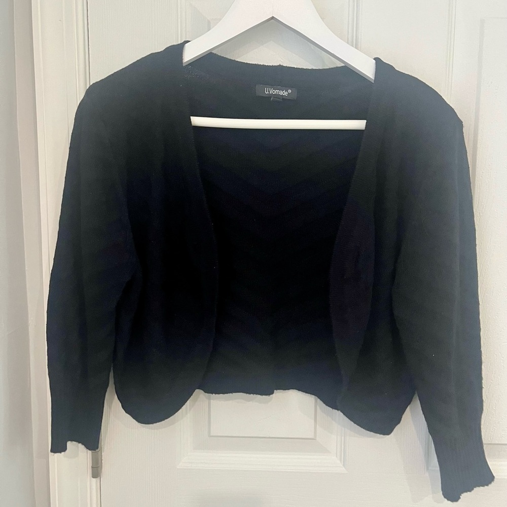 Black Crop Balero Sweater Size Medium